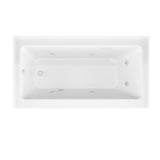 Amber 5 ft. Acrylic Rectangular Drop-in Whirlpool Bathtub in White - Super Arbor