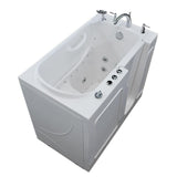 Rampart 3.9 ft. Walk-in Whirlpool and Air Bathtub with 4 in. Tile Easy Up Adhesive Wall Surround in White - Super Arbor