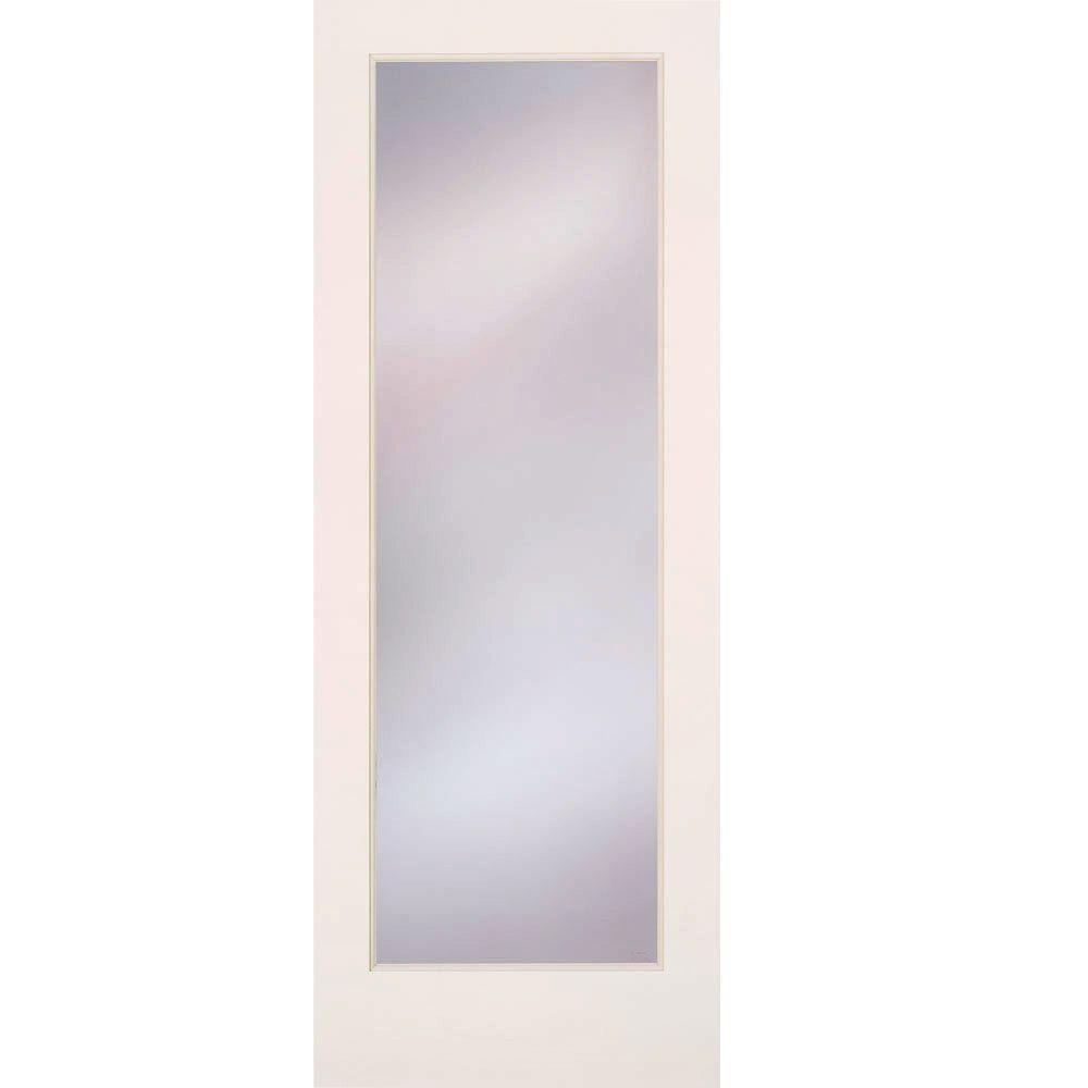 24 in. x 80 in. Privacy Smooth 1 Lite Primed MDF Interior Door Slab - Super Arbor