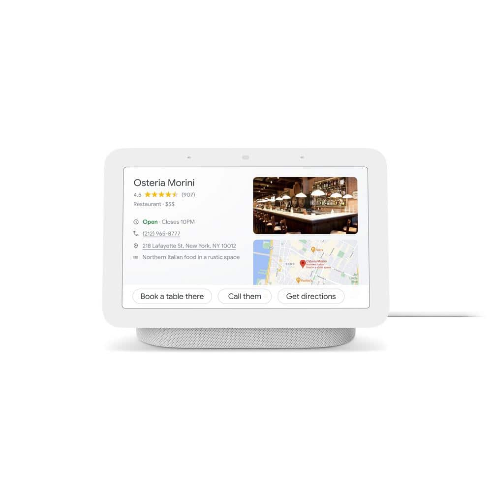 Google Nest Hub 2nd Gen Smart Home Speaker and 7" Display in Chalk with Defiant Smart HubSpace Plug with 1 Outlet (2-Pack)