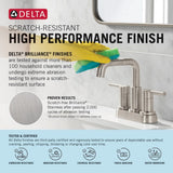 Nicoli J-Spout 8 in. Widespread Double Handle Bathroom Faucet in Champagne Bronze by Delta