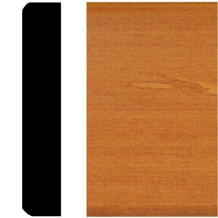 Unbranded 3/4 in. x 4 in. x 8 ft. Hardwood Stained Cherry Mullion Chair Rail Moulding