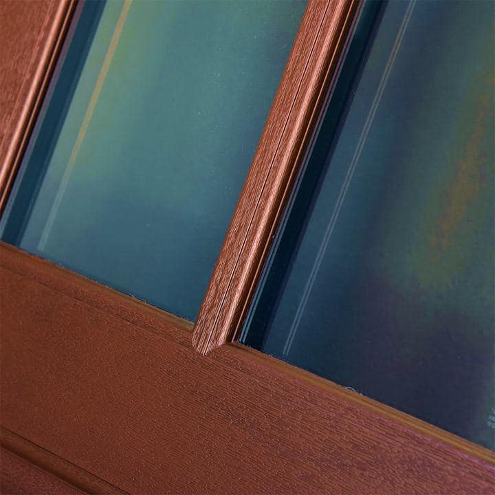 Steves & Sons Regency 64 in. x 80 in. 3/4-6 Lite Clear Glass Right-Hand Chestnut Stain Mahogany Fiberglass Prehung Front Door with Double 12 in. Sidelites