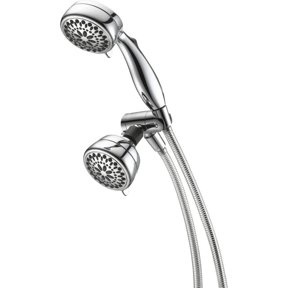 Delta 7-Spray 3.4 in. Dual Wall Mount Fixed and Handheld Shower Head in Chrome