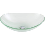 ANZZI Forza Series Deco-Glass Vessel Sink, 21 x 14.25 x 6.375 in, Lustrous Frosted