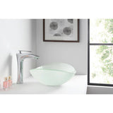 ANZZI Forza Series Deco-Glass Vessel Sink, 21 x 14.25 x 6.375 in, Lustrous Frosted