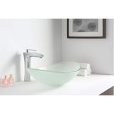 ANZZI Forza Series Deco-Glass Vessel Sink, 21 x 14.25 x 6.375 in, Lustrous Frosted
