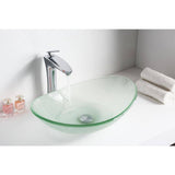ANZZI Forza Series Deco-Glass Vessel Sink, 21 x 14.25 x 6.375 in, Lustrous Frosted