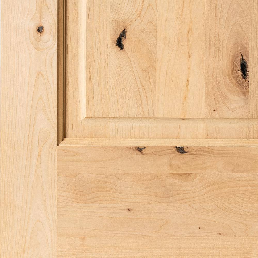 Krosswood Doors 30 in. x 80 in. Rustic Knotty Alder Arch Top Clear Stain Left-Hand Inswing Wood Single Prehung Front Door