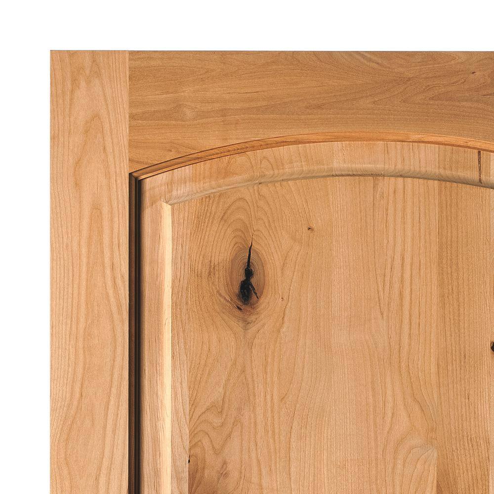 Krosswood Doors 42 in. x 80 in. Rustic Knotty Alder Arch Top Clear Stain Right-Hand Inswing Wood Single Prehung Front Door