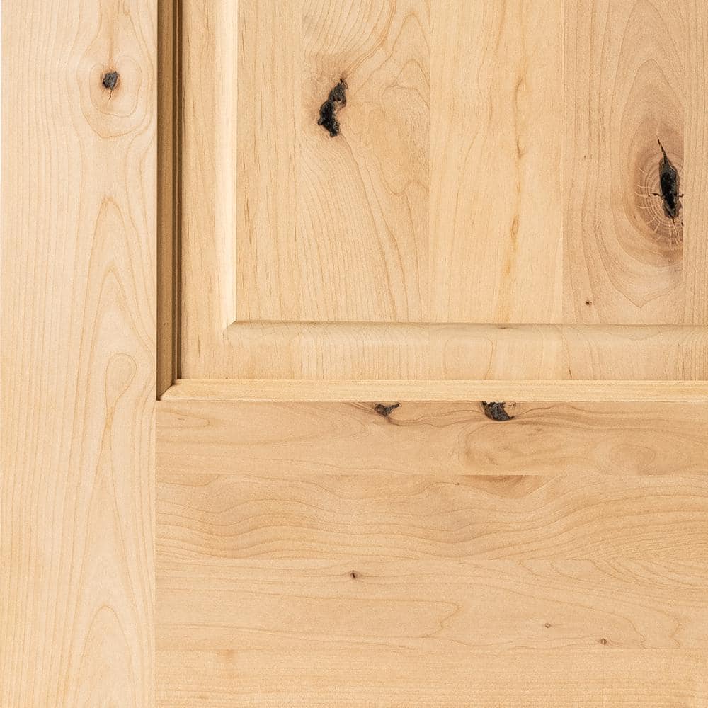 Krosswood Doors 42 in. x 80 in. Rustic Knotty Alder Arch Top Clear Stain Right-Hand Inswing Wood Single Prehung Front Door