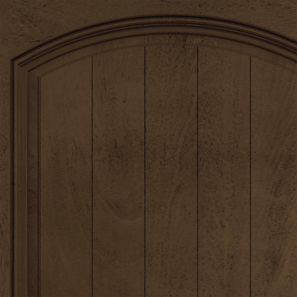 JELD-WEN 36 in. x 80 in. Left-Hand Inswing 2-Panel Square Coffee Bean Stain Fiberglass Prehung Front Door with Brickmould