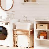 Eridanus Mason Wall Mount Laundry Utility Sink 10 Gallon in Crisp White with Basket Strainer
