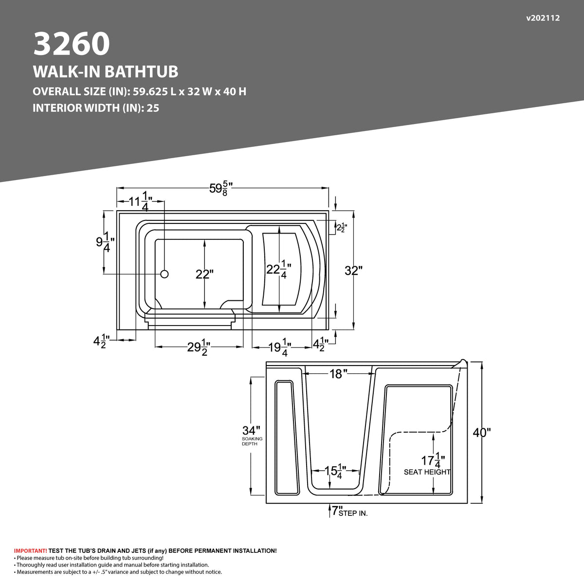 Universal Tubs Safe Premier 59.6 in. x 60 in. x 32 in. Right-Drain Walk-In Air & Whirlpool Bathtub in White