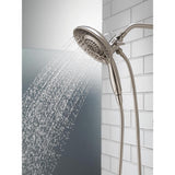 In2ition Two-in-One 5-Spray 6.8 in. Dual Wall Mount Fixed and Handheld Shower Head in Stainless - Super Arbor