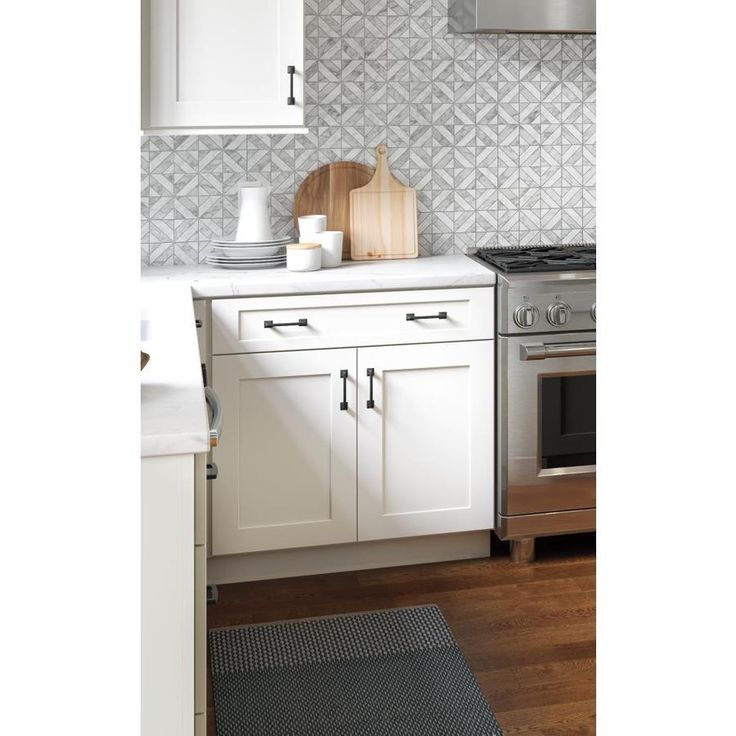 allen + roth Aveley 30-in W x 34.5-in H x 24-in D Linen Maple Door and ...
