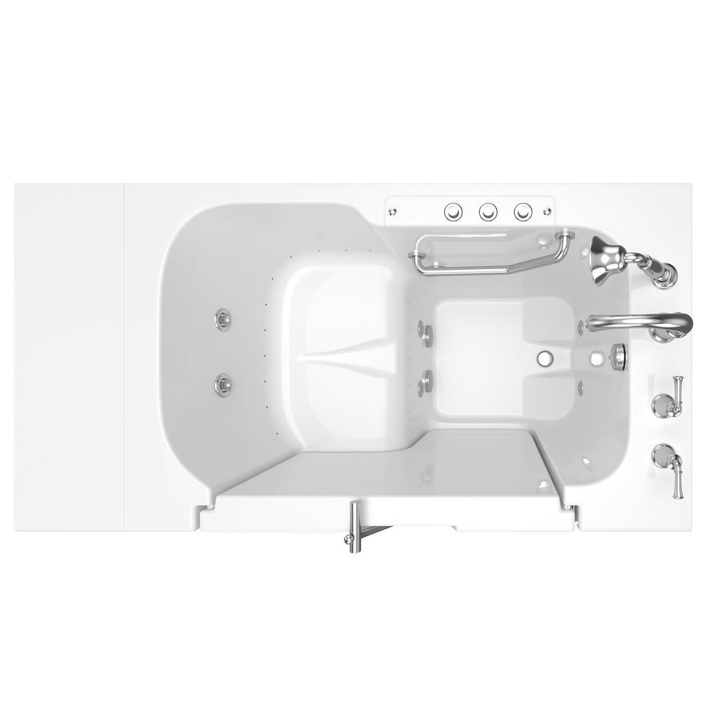 Gelcoat Value Series 52 in. x 32 in. Right Hand Walk-In Whirlpool and Air Bathtub with Outward Opening Door in White - Super Arbor