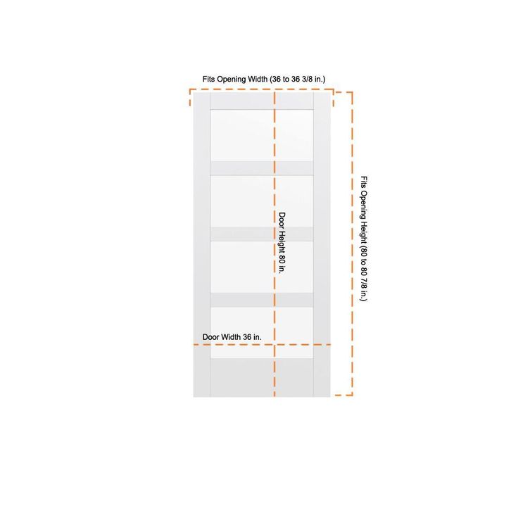 36 in. x 80 in. MODA Primed PMC1044 Solid Core Wood Interior Door Slab w/Clear Glass
