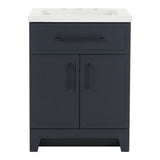Style Selections Potter 24-in Blue Single Sink Bathroom Vanity with White Cultured Marble Top