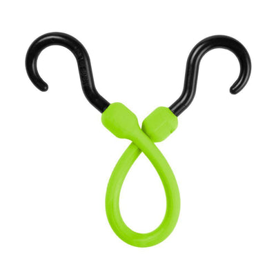 12 in. Polyurethane Bungee Cord with Molded Nylon Hooks in Safety Green - Super Arbor