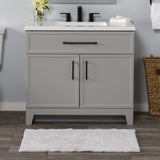 Style Selections Potter 36-in Gray Single Sink Bathroom Vanity with White Cultured Marble Top