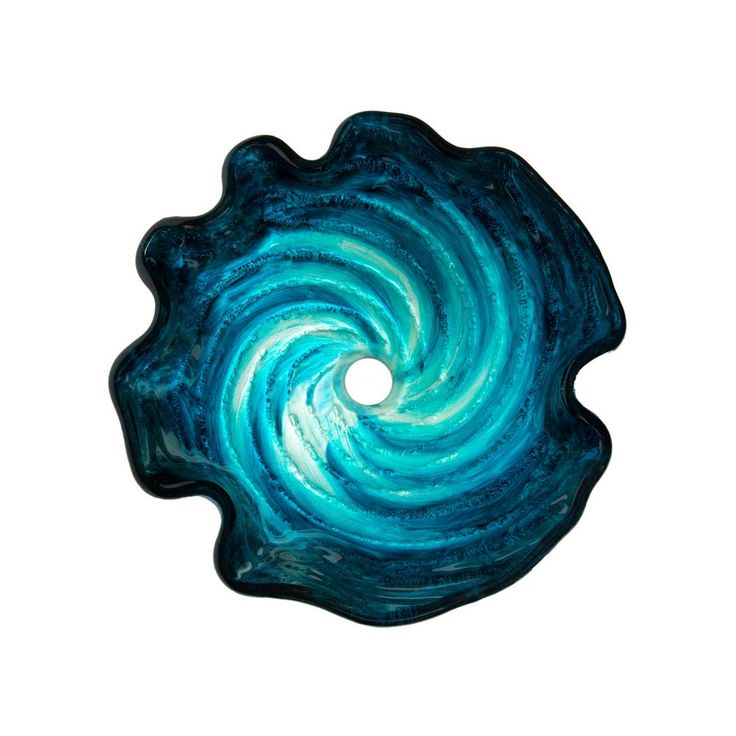 Eden Bath Caribbean Wave Glass Vessel Sink in Blue