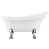 60 in. Fiberglass Single Slipper Clawfoot Non-Whirlpool Bathtub in Glossy White - Super Arbor