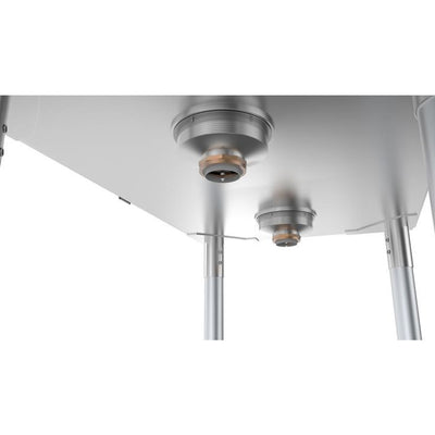 Freestanding Stainless Steel 43 in. 2-Hole Double Bowl Commercial Kitchen Sink