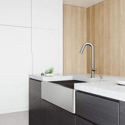 Oxford Stainless Steel 33 in. Single Bowl Flat Farmhouse Apron-Front Workstation Kitchen Sink with Accessories