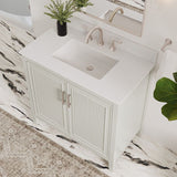 Style Selections Alaia 36-in Muse Gray Undermount Single Sink Bathroom Vanity with White Engineered Stone Top