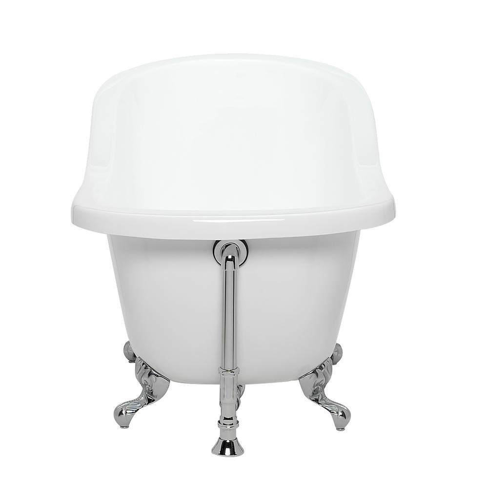 Chelsea 60 in. Acrylic Slipper Clawfoot Bathtub Package in White with Old Bronze Imperial Feet and Deck Mount Faucet - Super Arbor