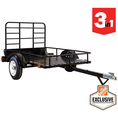 4 ft. x 6 ft. 1,295 lbs. Payload Capacity Open Rail Steel Utility Flatbed Trailer - Super Arbor