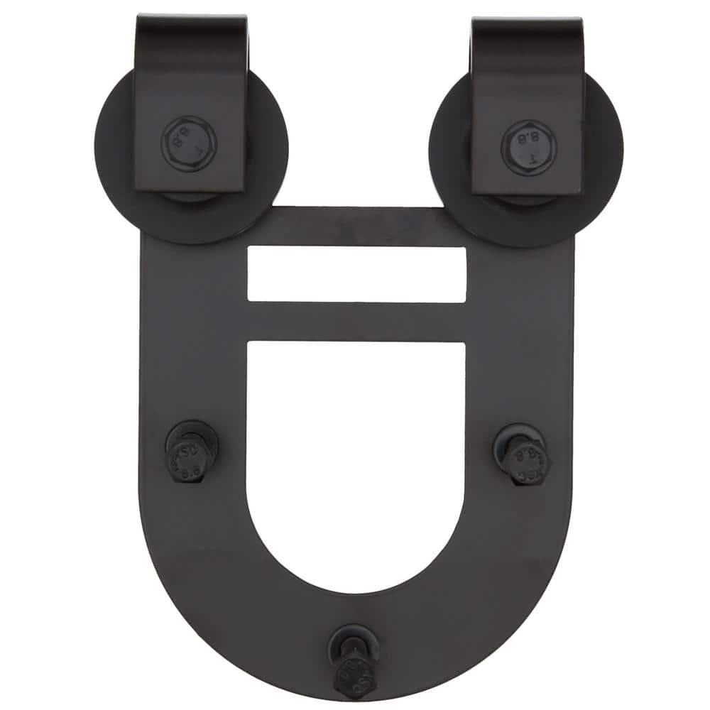 Everbilt 72 in. Black Horseshoe Sliding Barn Door Track and Hardware Kit