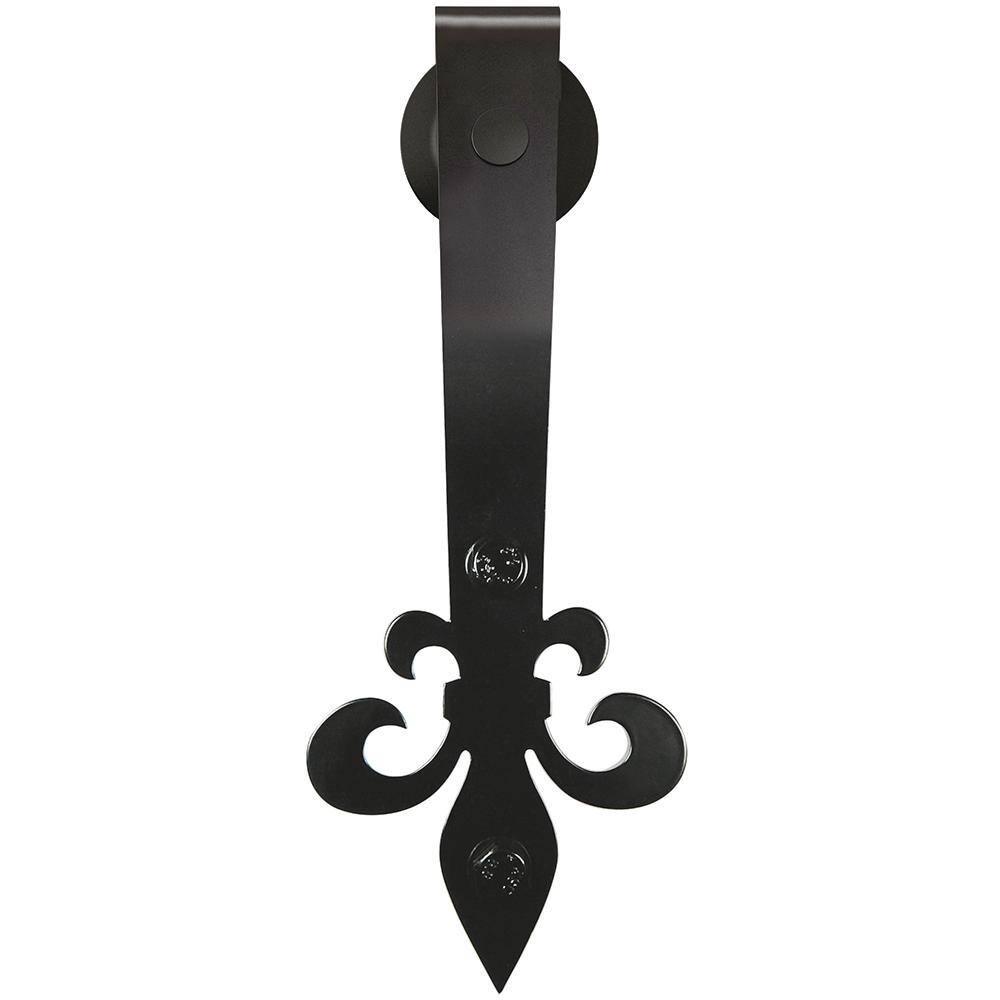 Everbilt 72 in. Dark Oil-Rubbed Bronze Fleur-De-Lis Sliding Barn Door Track and Hardware Kit