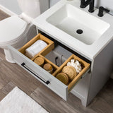Style Selections Potter 24-in Gray Single Sink Bathroom Vanity with White Cultured Marble Top