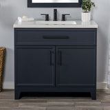 Style Selections Potter 36-in Blue Single Sink Bathroom Vanity with White Cultured Marble Top