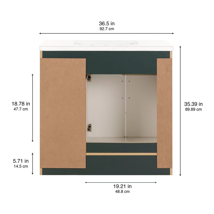 Style Selections Cauley 36-in Viridian Green Single Sink Bathroom Vanity with White Cultured Marble Top