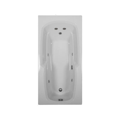 66 in. Rectangular Drop-in Whirlpool Bathtub in White - Super Arbor