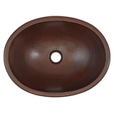 SINKOLOGY Schrodinger 17 in. Undermount or Drop-In Solid Copper Bathroom Sink in Aged Copper