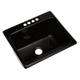 Kensington Drop-In Acrylic 25 in. 4-Hole Single Bowl Utility Sink in White - Super Arbor