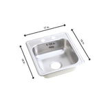 Dayton Drop-In Stainless Steel 17 in. 2-Hole Bar Sink