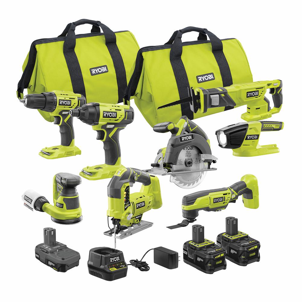 18-Volt ONE+ Lithium-Ion Cordless 6-Tool Combo Kit with (2) Batteries, Charger, and Bag - Super Arbor