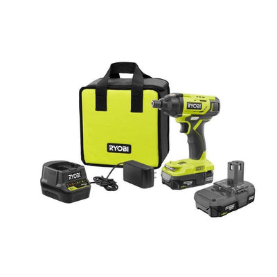 18-Volt ONE+ Lithium-Ion Cordless 1/4 in. Impact Driver Kit with (2) 1.5 Ah Batteries, Charger, and Bag