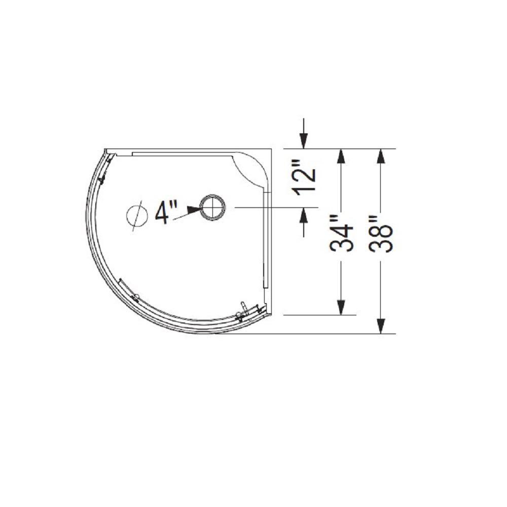 Cyrene 34 in.x 76 in. Off-Center Corner Shower Kit w/Semi-Frameless Clear Sliding Door Base and Wall Kit in White,Chrome - Super Arbor