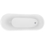 Clawfoot Bathtub - 69 in. Glossy White Acrylic Bathtub - Modern Flat Bottom Stand Alone Tub - Luxurious SPA Tub - Super Arbor