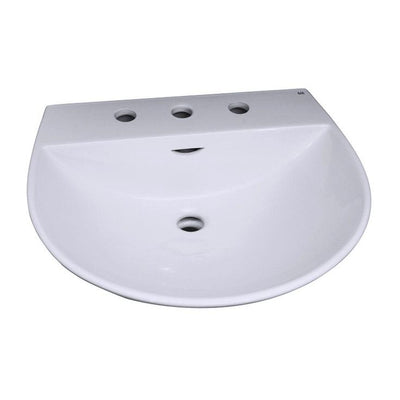 Barclay Products Reserva 600 22 in. Pedestal Combo Bathroom Sink for 8 in. Widespread in White