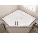 Malachite 5 ft. Acrylic Corner Drop-in Whirlpool Bathtub in White - Super Arbor