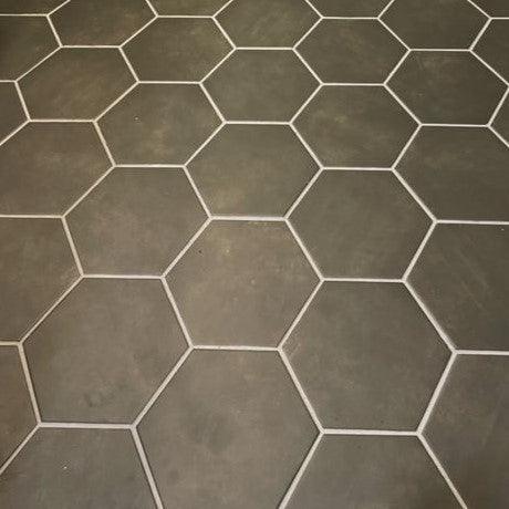 Satori Gios Graphite Hexagon 8-in x 10-in Matte Porcelain Floor
