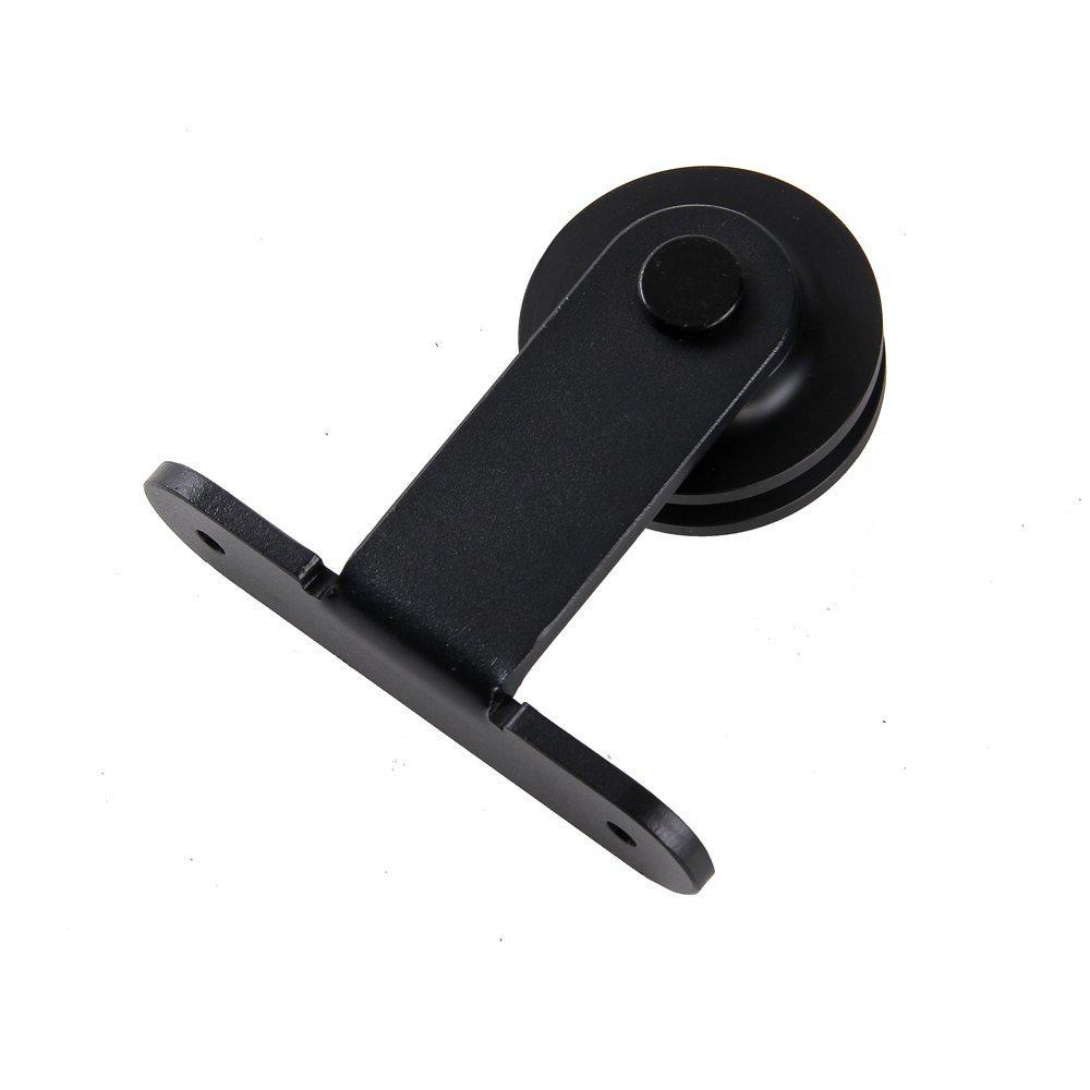 9 ft. /108 in. Top Mount Sliding Barn Door Hardware Track Kit for Single Door with Non-Routed Floor Guide Frosted Black - Super Arbor