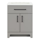 Style Selections Potter 24-in Gray Single Sink Bathroom Vanity with White Cultured Marble Top